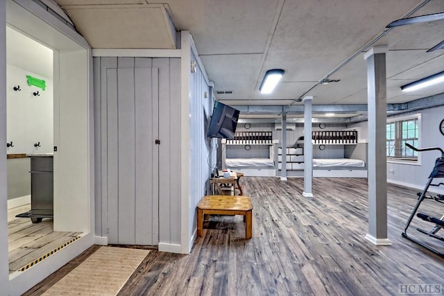 interior space featuring wood-type flooring