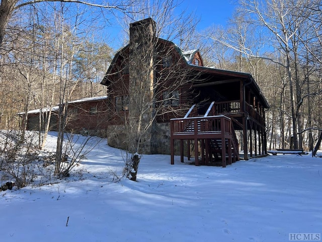 view of snowy exterior