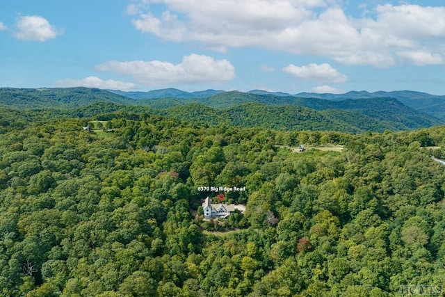 aerial view featuring a mountain view