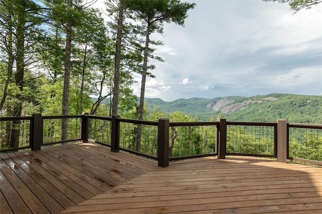 343 Ledgeview Rd, Cashiers, NC 28717 - wooden terrace featuring a mountain view