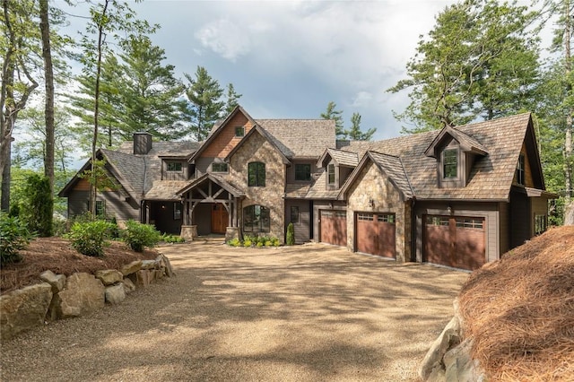 343 Ledgeview Rd, Cashiers, NC 28717 - view of front of property featuring stone siding and driveway
