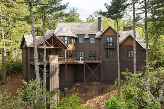 343 Ledgeview Rd, Cashiers, NC 28717 - back of property featuring a chimney