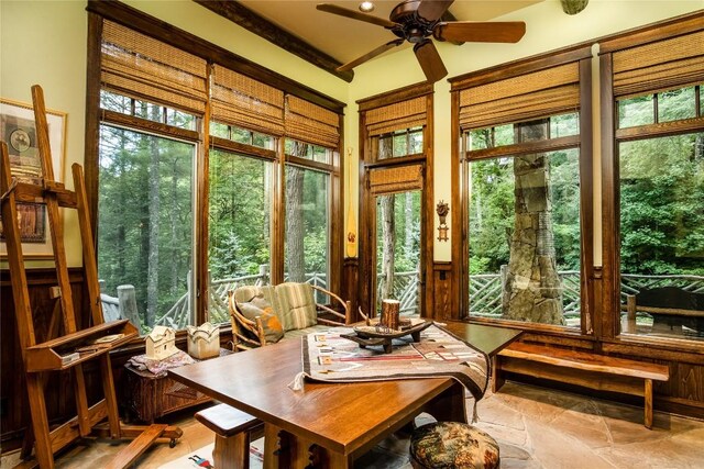1090 Zeb Alley Rd, Cashiers, NC 28717 - sunroom featuring healthy amount of natural light and stone finish floors