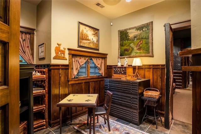 1090 Zeb Alley Rd, Cashiers, NC 28717 - sitting room featuring a wainscoted wall and wooden walls