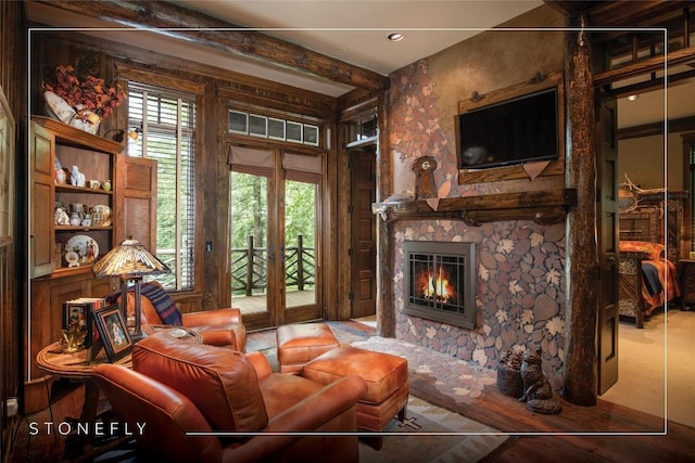 1090 Zeb Alley Rd, Cashiers, NC 28717 - living area with a fireplace