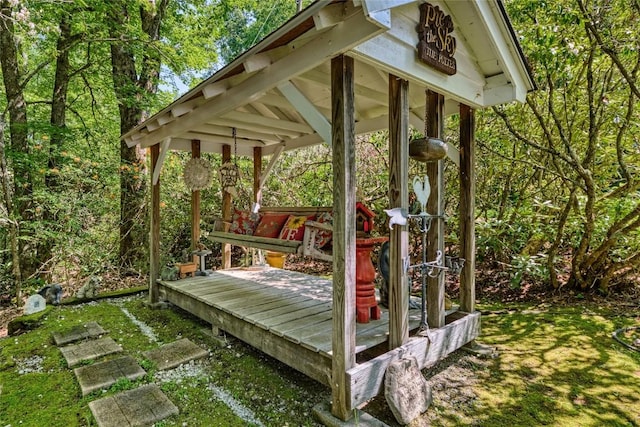 236 Hemlock Woods Dr, Highlands, NC 28741 - view of wooden terrace