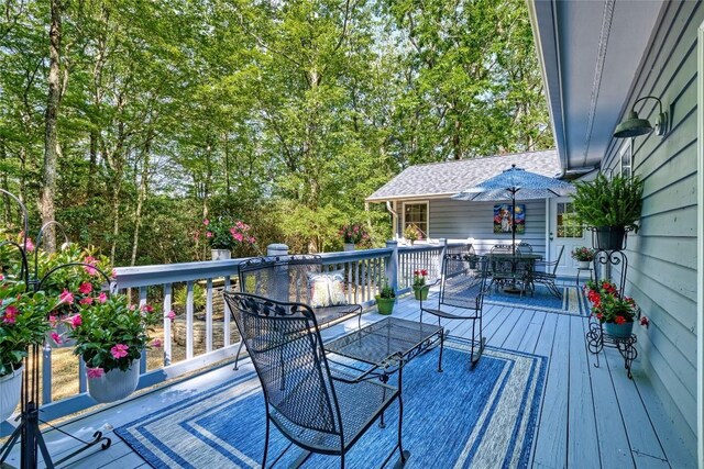 236 Hemlock Woods Dr, Highlands, NC 28741 - deck featuring outdoor dining area