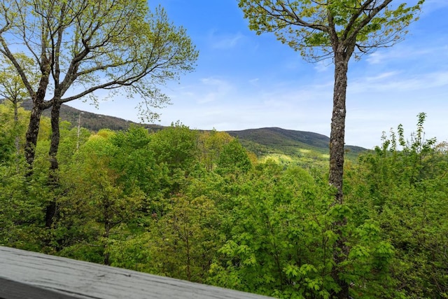 view of mountain background featuring a forest