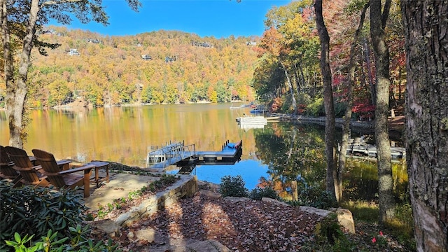 935 Glenshore Dr, Cullowhee, NC 28723 - dock area featuring a view of trees and a water view