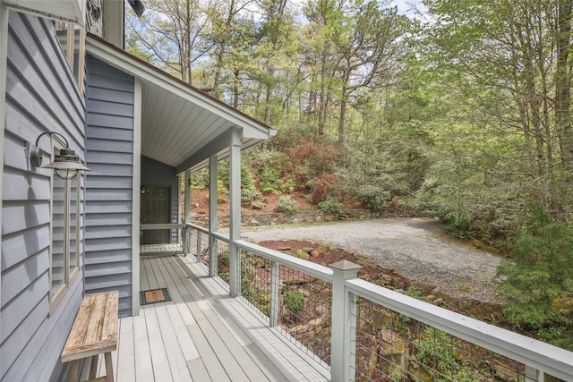 deck with a porch