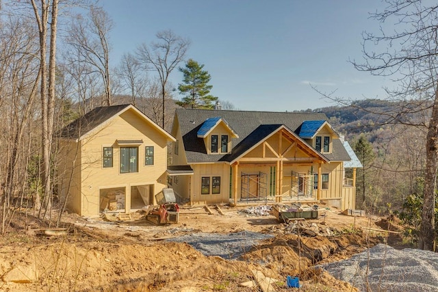 164 Wildcat Ln, Cashiers, NC 28717 - back of house with covered porch and board and batten siding