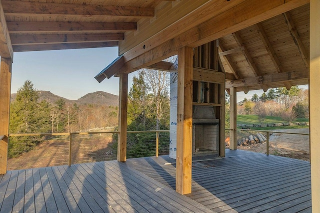 164 Wildcat Ln, Cashiers, NC 28717 - wooden deck with a mountain view