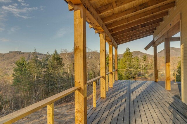 164 Wildcat Ln, Cashiers, NC 28717 - wooden deck with a mountain view