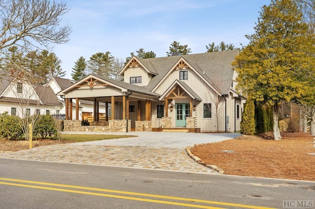 view of front of house with covered porch