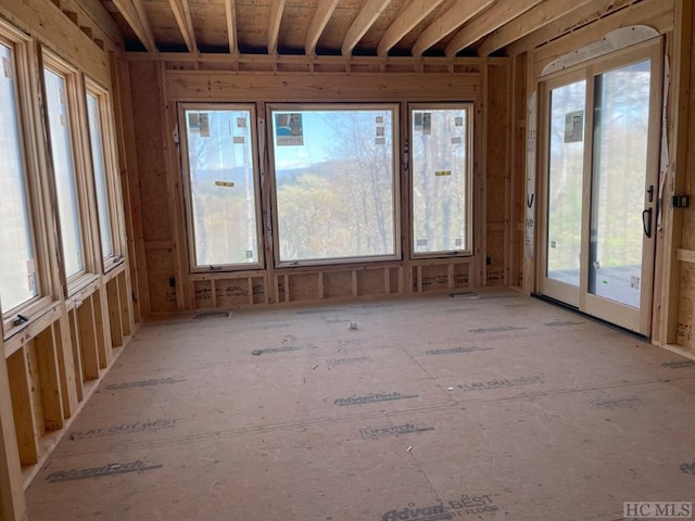 view of unfurnished sunroom