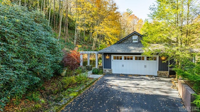 view of garage