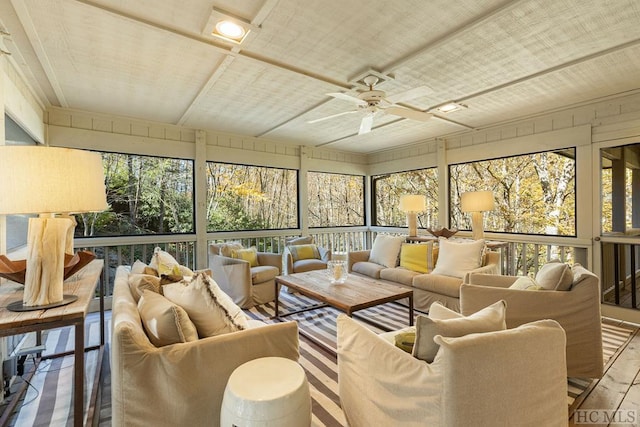 rear view of property featuring a sunroom