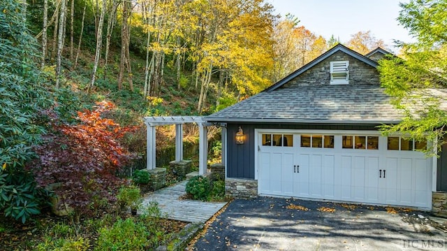 view of garage