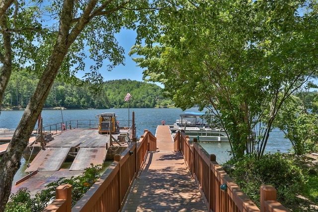 18 Buck Knob Is, Glenville, NC 28723 - dock area featuring a water view and a view of trees