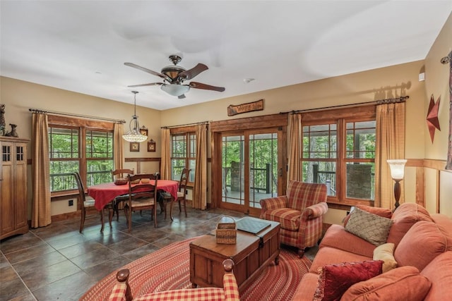 18 Buck Knob Is, Glenville, NC 28723 - living room with a ceiling fan