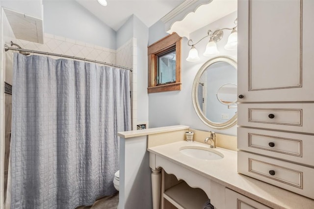 18 Buck Knob Is, Glenville, NC 28723 - full bath featuring toilet, vanity, and a shower with shower curtain