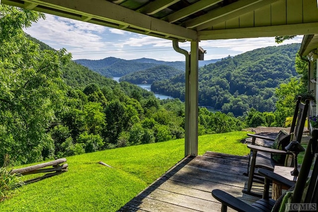 property view of mountains featuring a water view