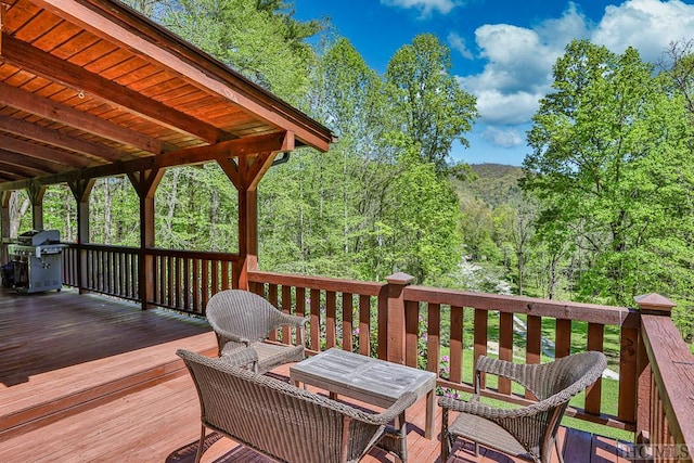 deck featuring area for grilling