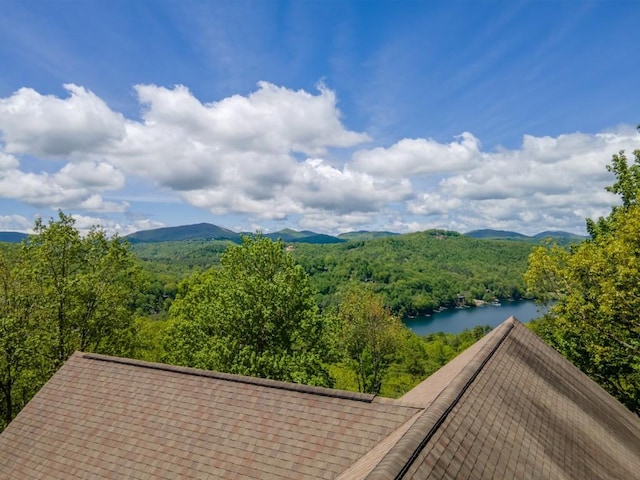 57 Loch Dr, Glenville, NC 28736 - view of mountain backdrop featuring a forest and a large body of water