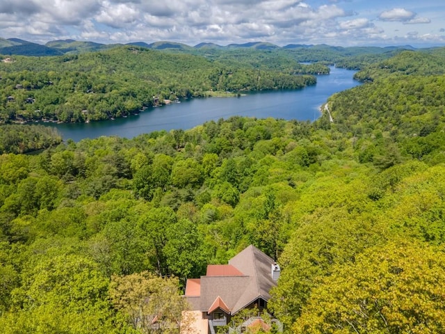 57 Loch Dr, Glenville, NC 28736 - drone / aerial view of a forest and a water and mountain view