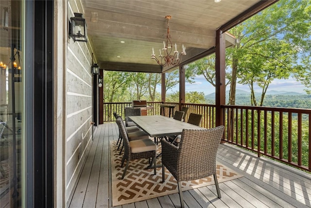 57 Loch Dr, Glenville, NC 28736 - wooden deck with outdoor dining area