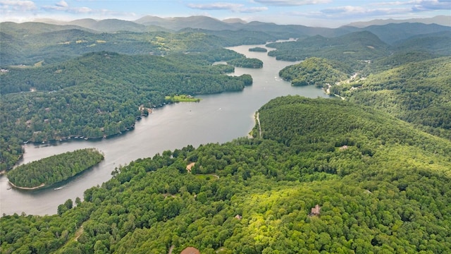 57 Loch Dr, Glenville, NC 28736 - bird's eye view of a water and mountain view and a forest
