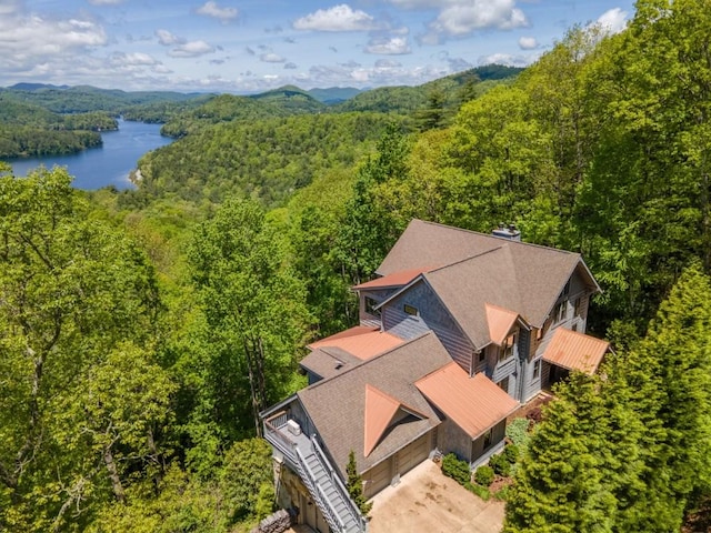 57 Loch Dr, Glenville, NC 28736 - view of subject property featuring a heavily wooded area and a large body of water