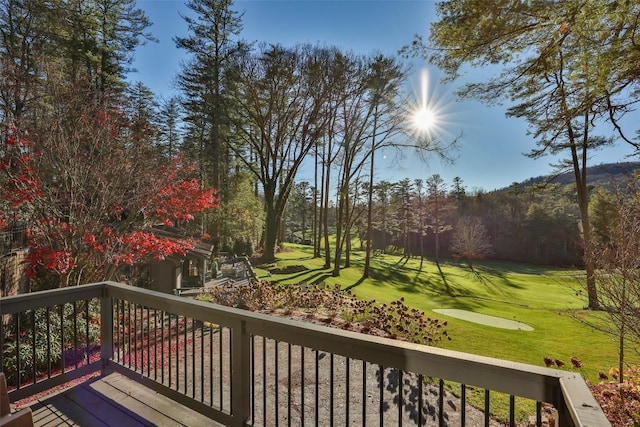 deck with a yard
