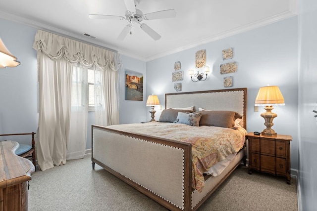 592 Whiteside Mountain Rd, Highlands, NC 28741 - bedroom with carpet floors, crown molding, and ceiling fan