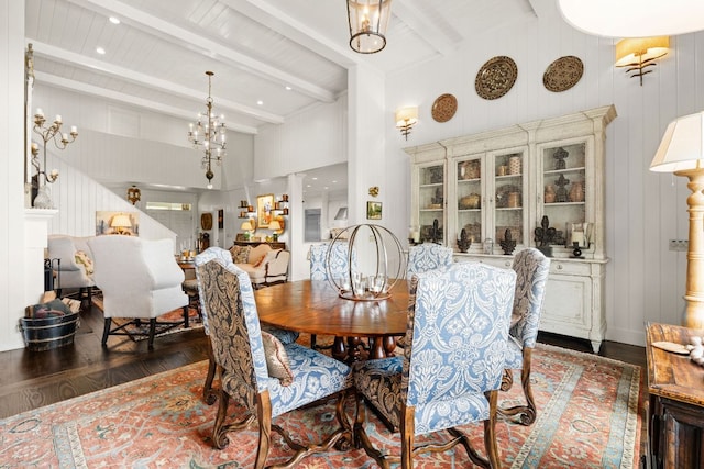 592 Whiteside Mountain Rd, Highlands, NC 28741 - dining room featuring beam ceiling and wood finished floors
