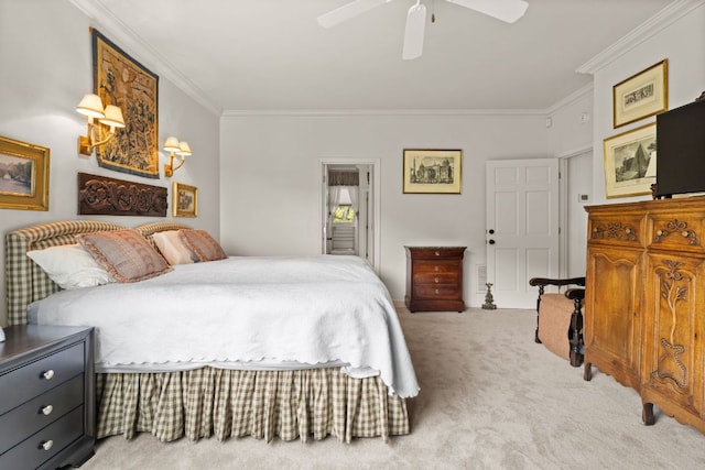 592 Whiteside Mountain Rd, Highlands, NC 28741 - carpeted bedroom featuring crown molding and ceiling fan