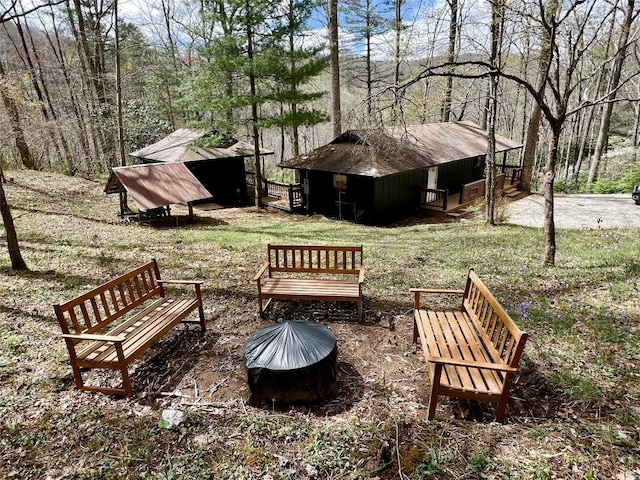 view of home's community featuring an outdoor structure