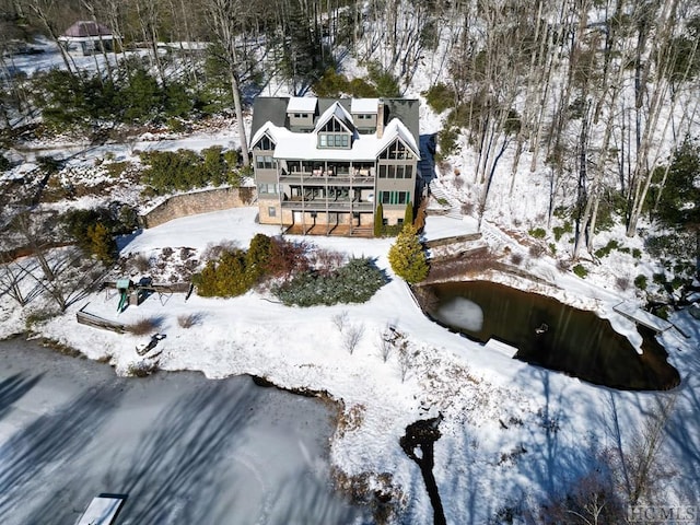 view of snowy aerial view