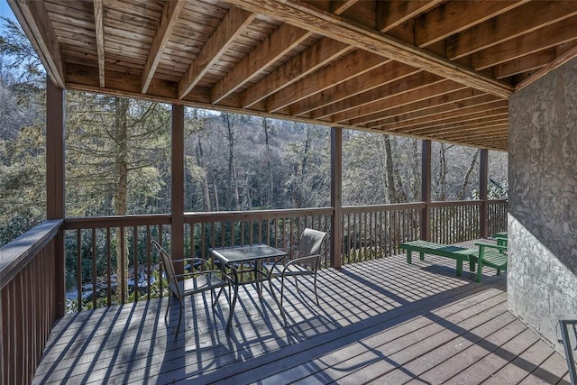 97 Twin Kettle Fls, Glenville, NC 28736 - wooden deck featuring outdoor dining area