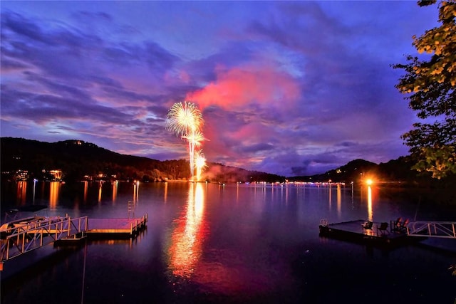97 Twin Kettle Fls, Glenville, NC 28736 - property view of water featuring a floating dock and a mountain view