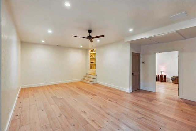 132 Azalea Ct, Sapphire, NC 28774 - spare room with recessed lighting, light wood-style flooring, and a ceiling fan