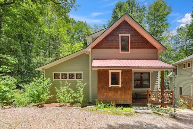 132 Azalea Ct, Sapphire, NC 28774 - view of front facade featuring a porch and a metal roof