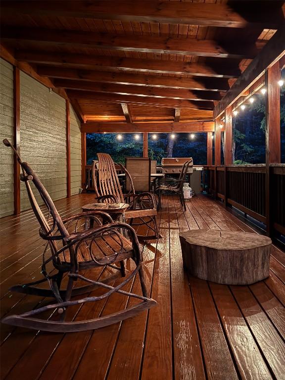 132 Azalea Ct, Sapphire, NC 28774 - wooden terrace featuring a grill
