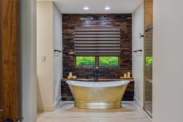 451 Country Club Dr, Highlands, NC 28741 - bathroom featuring a freestanding bath and recessed lighting
