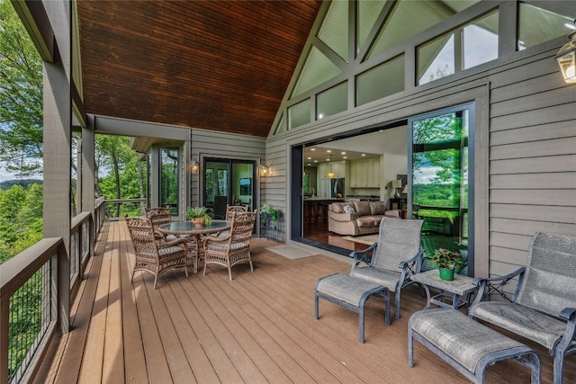 451 Country Club Dr, Highlands, NC 28741 - deck with outdoor dining space