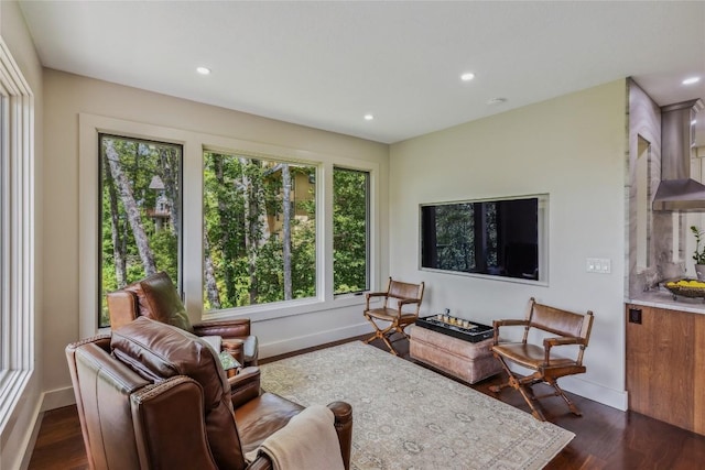 451 Country Club Dr, Highlands, NC 28741 - living room with dark wood finished floors and recessed lighting