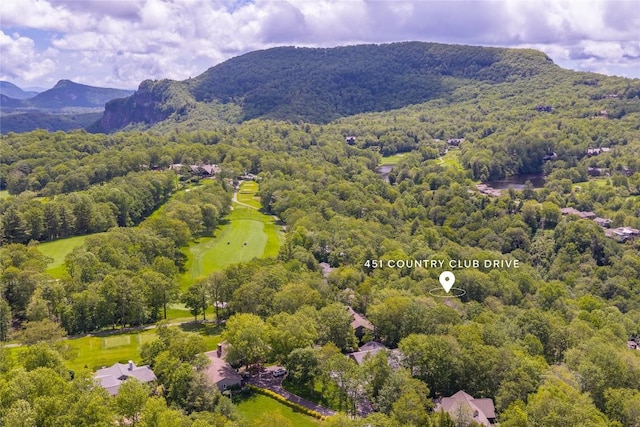 451 Country Club Dr, Highlands, NC 28741 - drone / aerial view of a heavily wooded area and a mountain backdrop