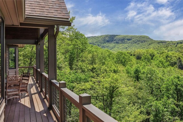 451 Country Club Dr, Highlands, NC 28741 - wooden deck featuring a view of trees
