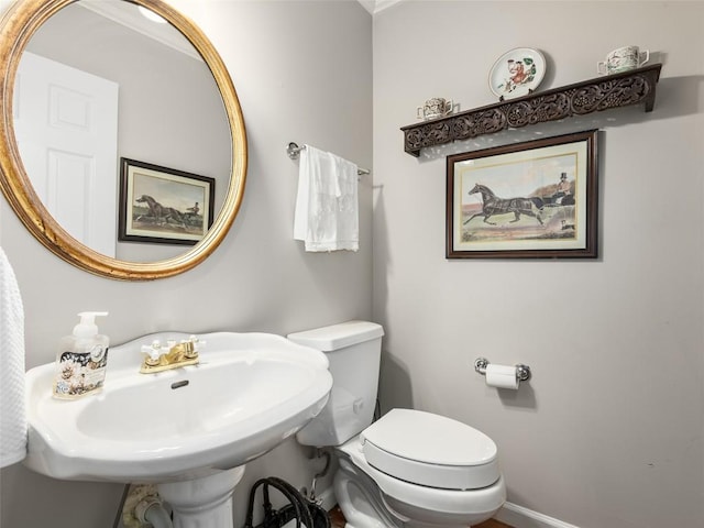 bathroom with toilet and a sink
