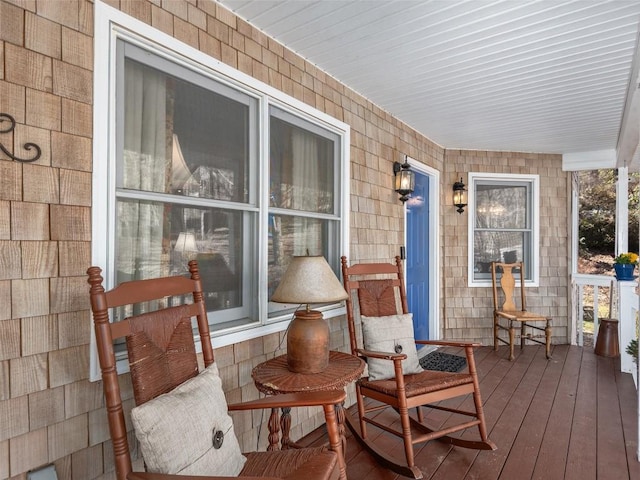 wooden deck with a porch